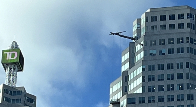 BMU window cleaning equipment servicing the glass facades of TD Tower and Brookfield Place in Toronto